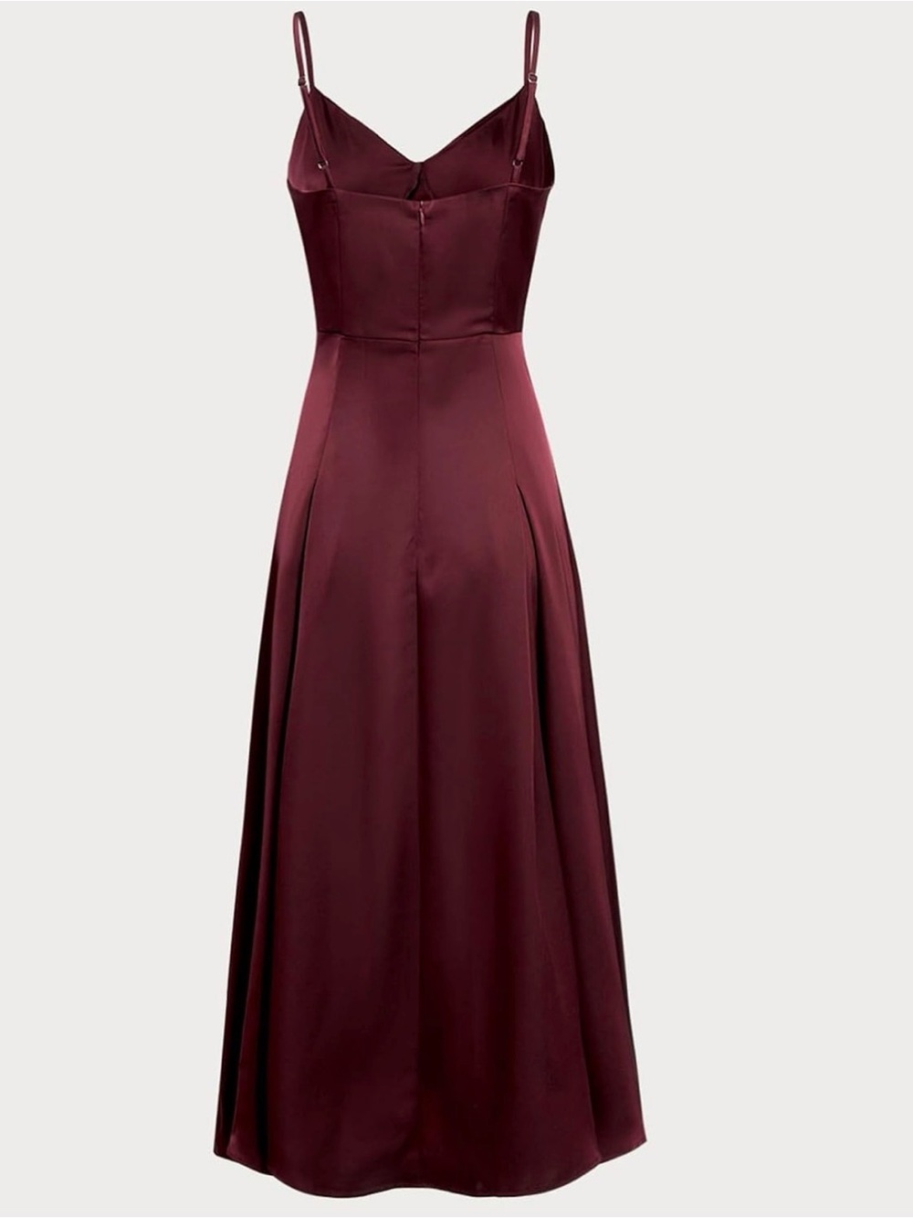 RIHOAS Satin Flowy Maxi Dress in Burgundy - Picture 4 of 5